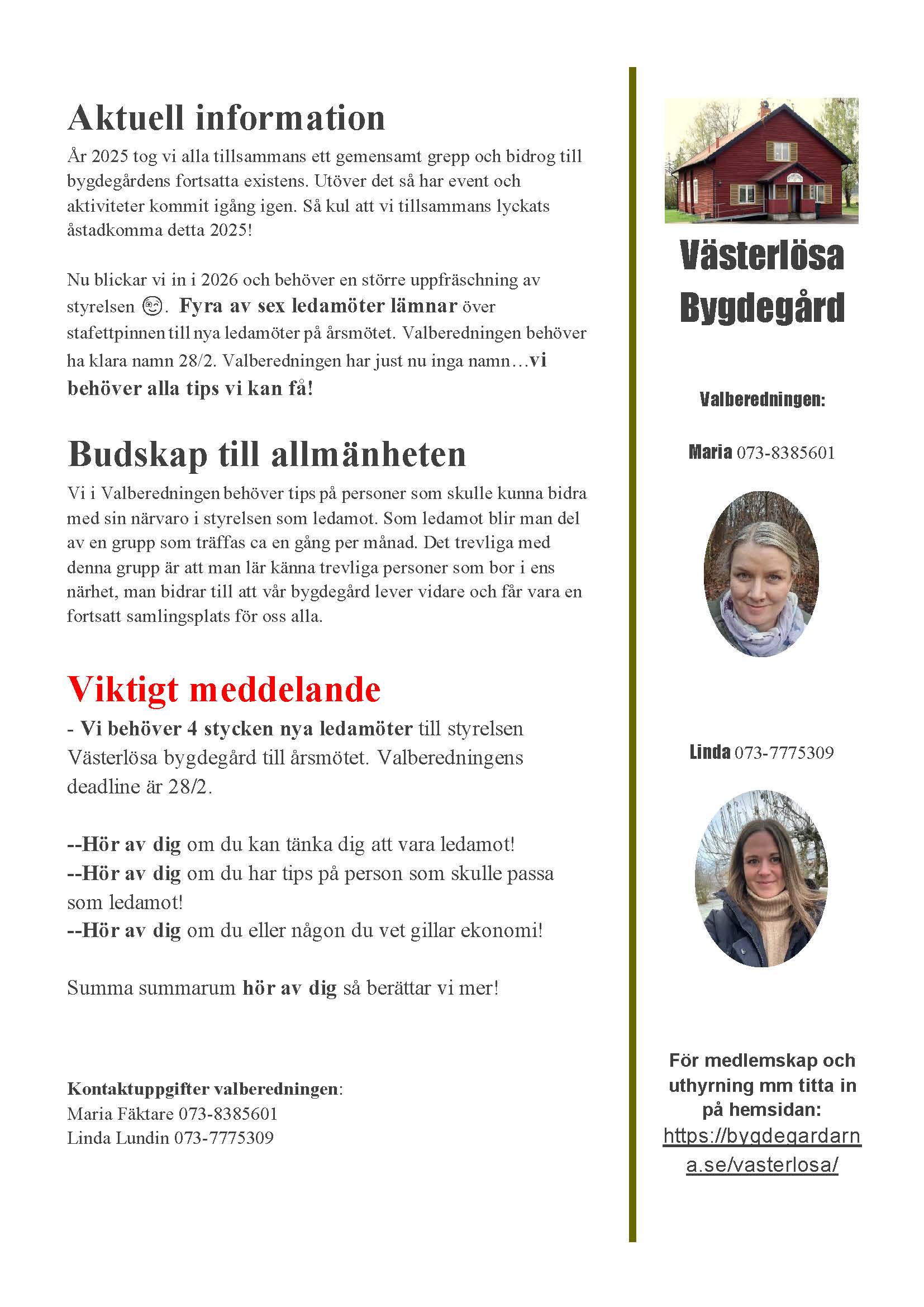 Valberedningen behöver kandidater 